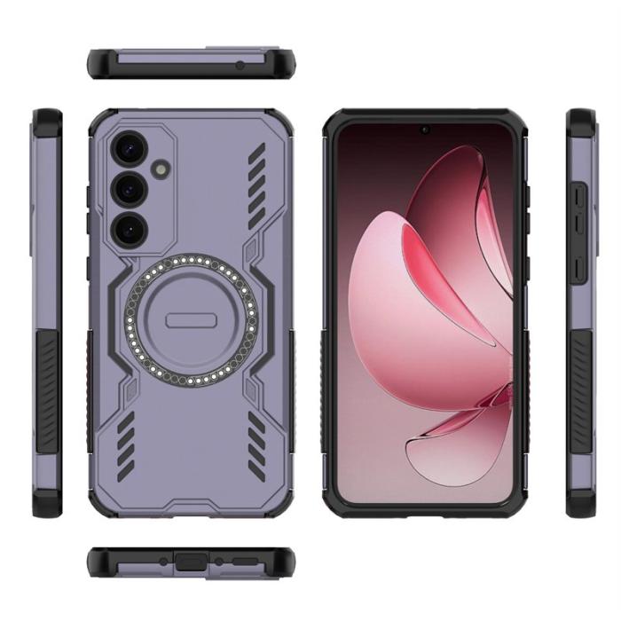 OEM - Samsung Galaxy A35 5G Skal Magnetiskt Butterfly Armor PC + TPU - Lila