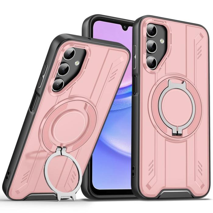 OEM - Samsung Galaxy A35 5G Skal Magnetiskt Rotating Ring PC + TPU - Rosa