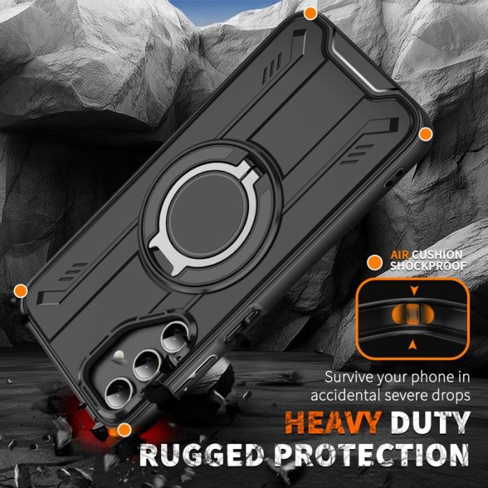 OEM - Samsung Galaxy A35 5G Skal Magnetiskt Rotating Ring PC + TPU - Rosa