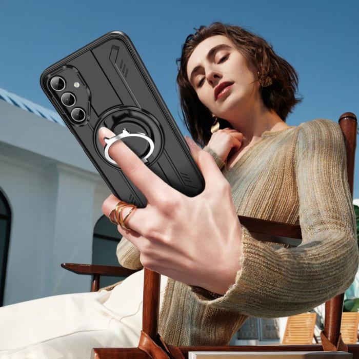 OEM - Samsung Galaxy A35 5G Skal Magnetiskt Rotating Ring PC + TPU - Rosa