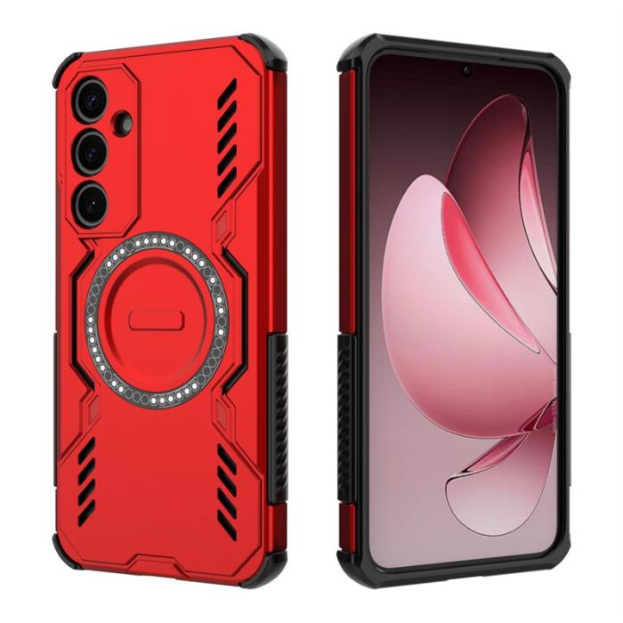 OEM - Samsung Galaxy A35 5G Skal Magnetiskt Skydd PC + TPU - Röd