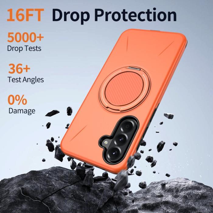 OEM - Samsung Galaxy A35 5G Skal Magnetiskt Ställ TPU + PC - Orange