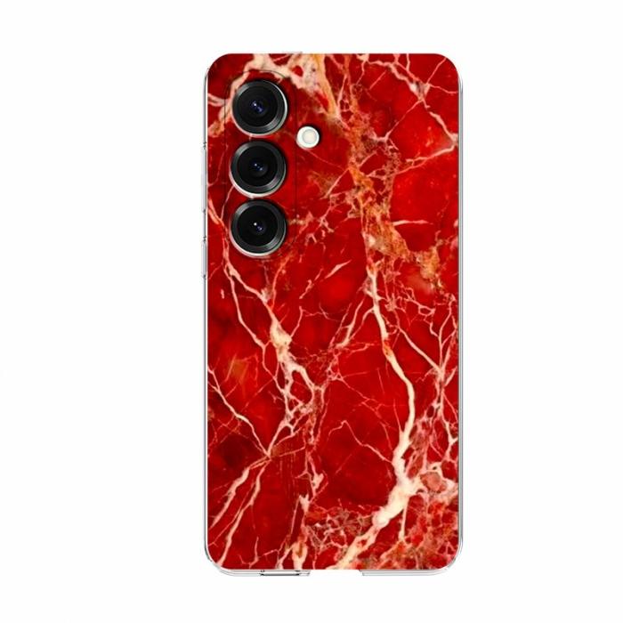 OEM - Samsung Galaxy A35 5G Skal Marmor Mönster Tryck Plast - Röd