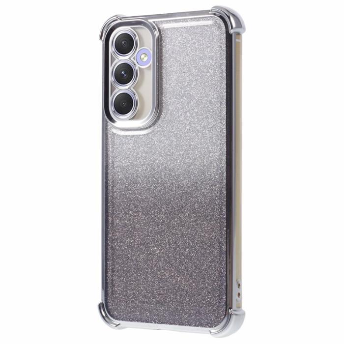 OEM - Samsung Galaxy A35 5G Skal Mjuk TPU Glitter Elektropläterad - Silver