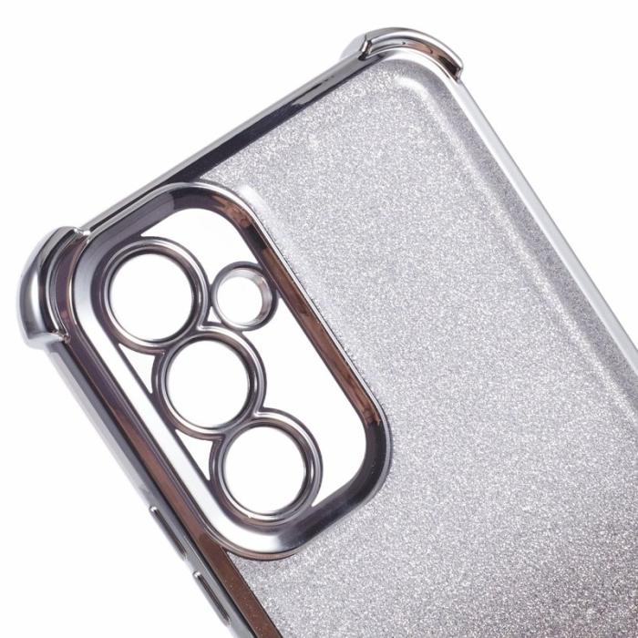 OEM - Samsung Galaxy A35 5G Skal Mjuk TPU Glitter Elektropläterad - Silver