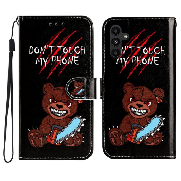 OEM - Samsung Galaxy A35 5G Skal Mönstertryck PU Läder Ställ - Svart