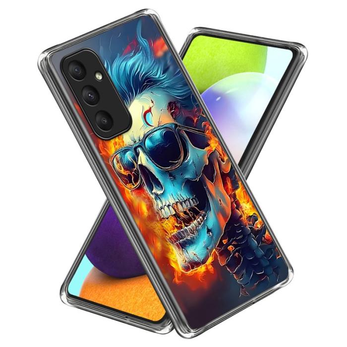 OEM - Samsung Galaxy A35 5G Skal Mönstertryckt IMD Stöttålig TPU - Flame Skull