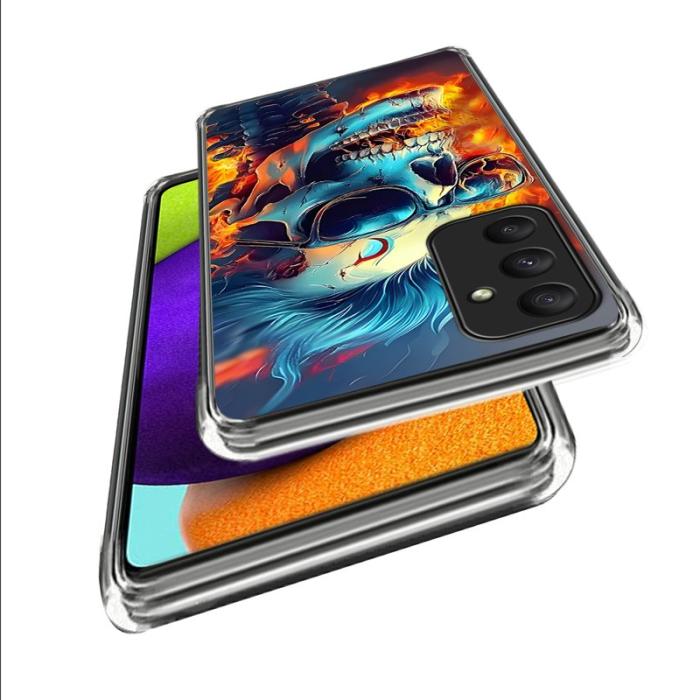 OEM - Samsung Galaxy A35 5G Skal Mönstertryckt IMD Stöttålig TPU - Flame Skull