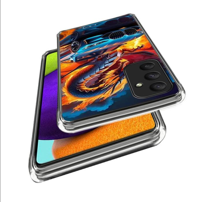 OEM - Samsung Galaxy A35 5G Skal Mönstertryckt IMD Stöttålig TPU - Sportbil Draken