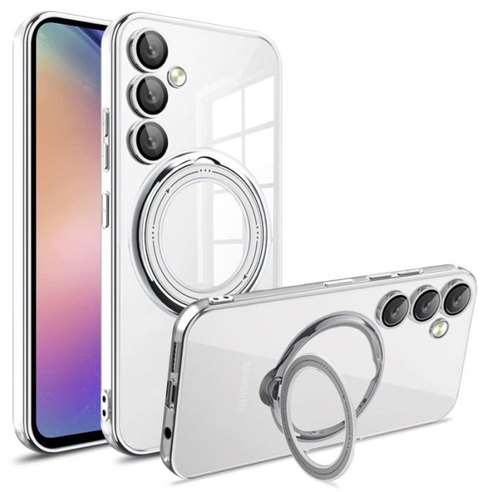 OEM - Samsung Galaxy A35 5G Skal PC+TPU Med Ställ - Silver