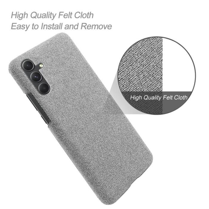 OEM - Samsung Galaxy A35 5G Skal PC+Tyger Stöttålig Mobilskydd - Ljusgrå