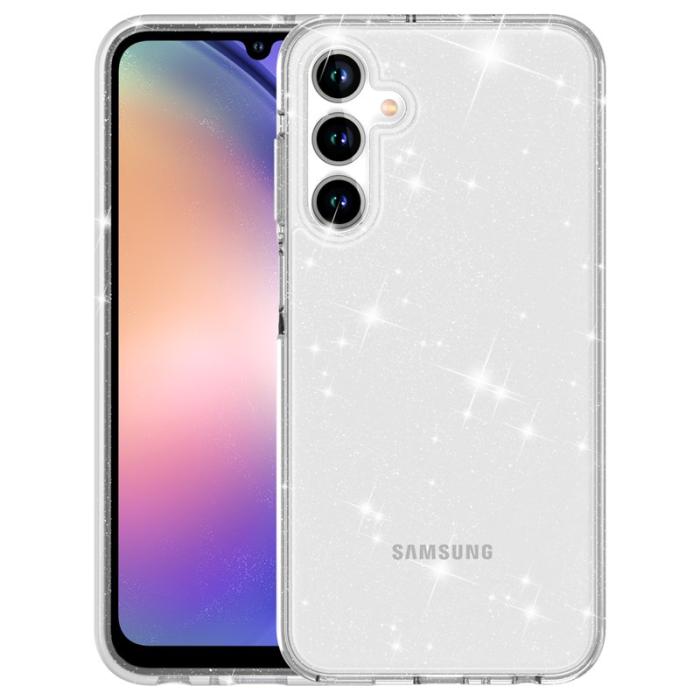 OEM - Samsung Galaxy A35 5G Skal Plast Anti-rep Krämig Glitter - Vit