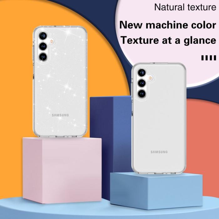 OEM - Samsung Galaxy A35 5G Skal Plast Anti-rep Krämig Glitter - Vit