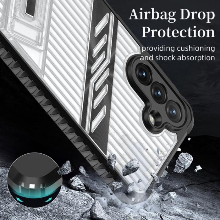 OEM - Samsung Galaxy A35 5G Skal Plast Fällbart Ställ - Marinblå