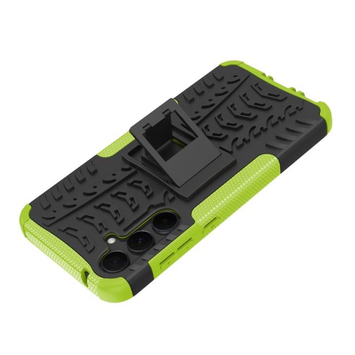 OEM - Samsung Galaxy A35 5G Skal Plast Kickstand - Grön