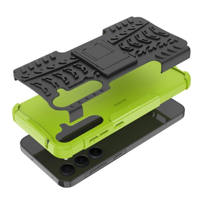 OEM - Samsung Galaxy A35 5G Skal Plast Kickstand - Grön