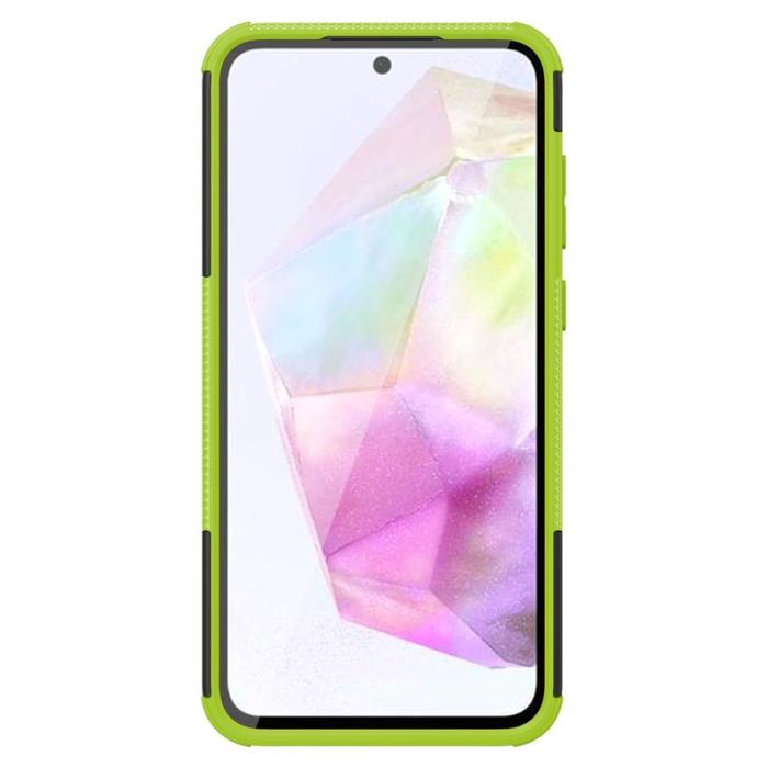 OEM - Samsung Galaxy A35 5G Skal Plast Kickstand - Grön