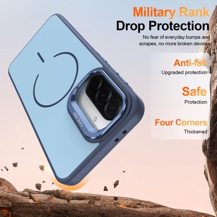 OEM - Samsung Galaxy A35 5G Skal Plast Med Linsskydd Ställ - Blå