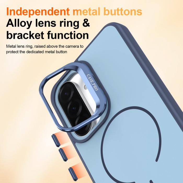 OEM - Samsung Galaxy A35 5G Skal Plast Med Linsskydd Ställ - Blå