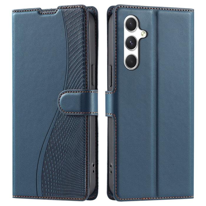 OEM - Samsung Galaxy A35 5G Skal PU Läder Flip Fodral - Blå