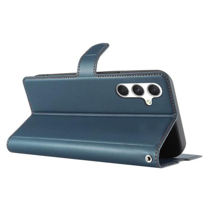 OEM - Samsung Galaxy A35 5G Skal PU Läder Flip Fodral - Blå