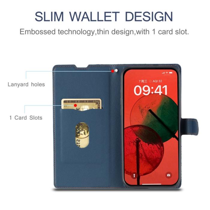 OEM - Samsung Galaxy A35 5G Skal PU Läder Flip Fodral - Blå