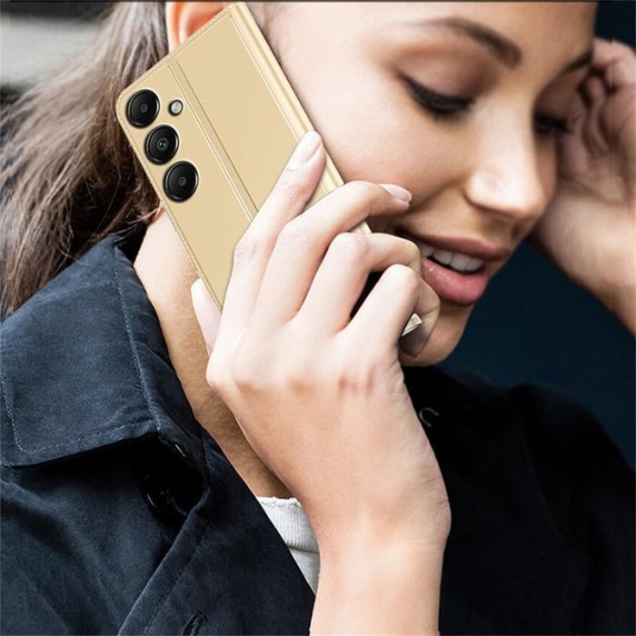 OEM - Samsung Galaxy A35 5G Skal PU Läder Inre TPU Fodral - Guld