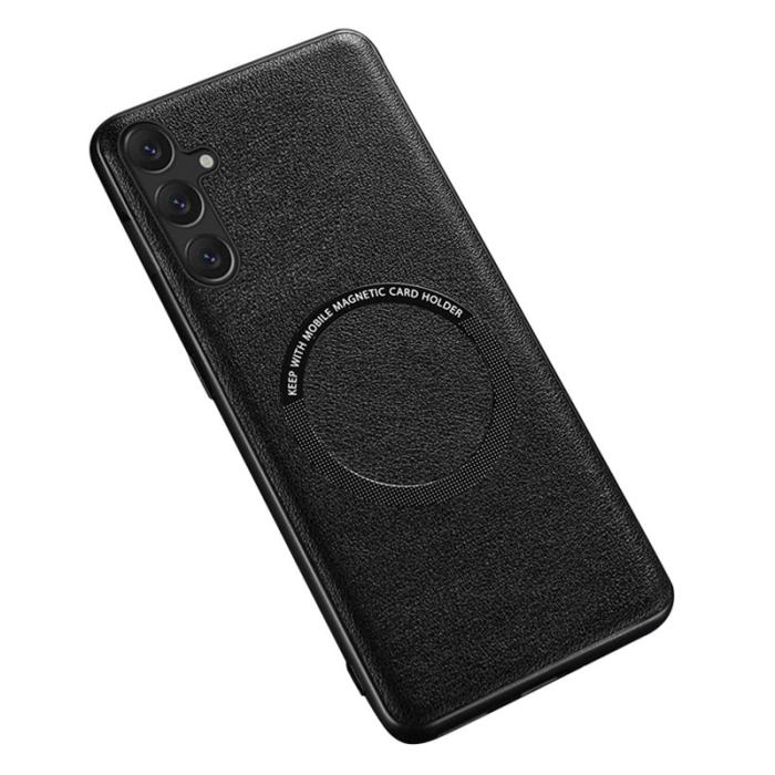 OEM - Samsung Galaxy A35 5G Skal PU Läder Magnetfodral - Svart