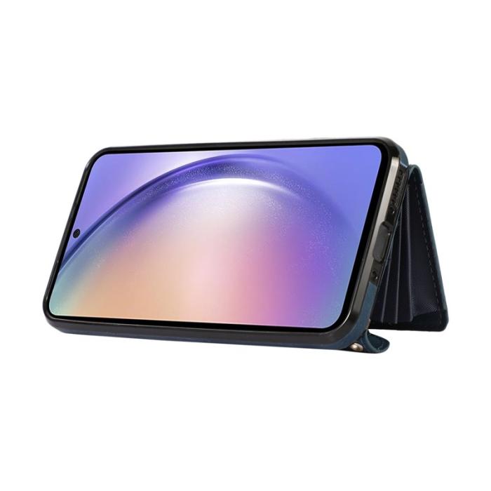 OEM - Samsung Galaxy A35 5G Skal PU Läder RFID Skydd - Blå