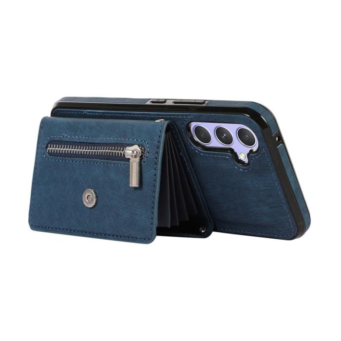 OEM - Samsung Galaxy A35 5G Skal PU Läder RFID Skydd - Blå