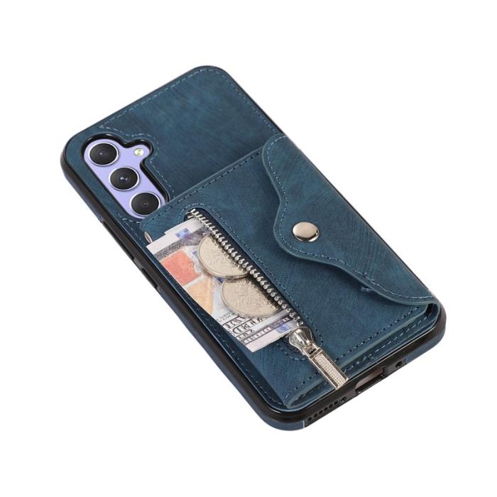 OEM - Samsung Galaxy A35 5G Skal PU Läder RFID Skydd - Blå