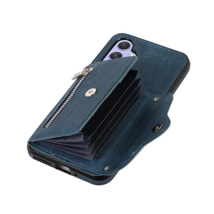 OEM - Samsung Galaxy A35 5G Skal PU Läder RFID Skydd - Blå