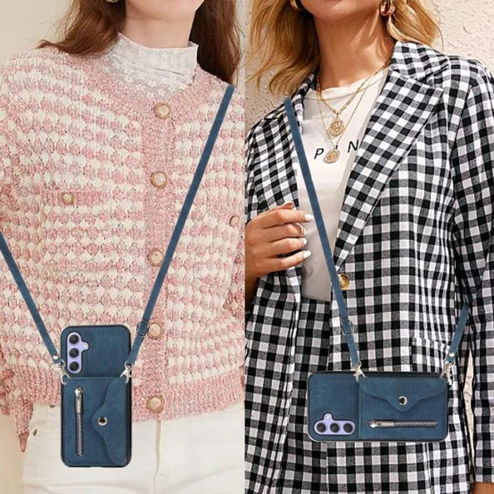 OEM - Samsung Galaxy A35 5G Skal PU Läder RFID Skydd - Blå