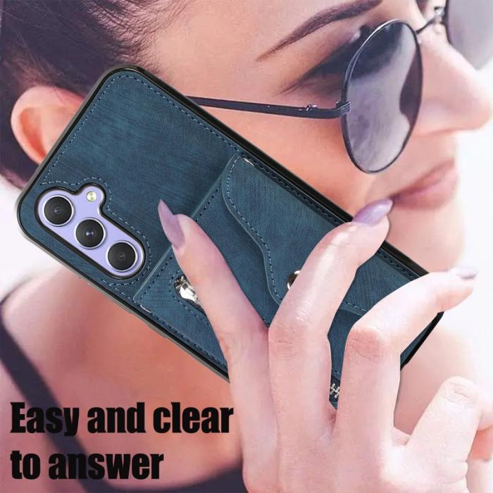 OEM - Samsung Galaxy A35 5G Skal PU Läder RFID Skydd - Blå