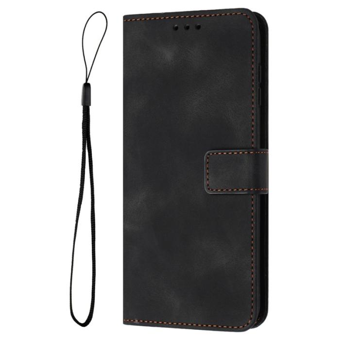 OEM - Samsung Galaxy A35 5G Skal PU Läder Solid Färg Ställfodral - Svart