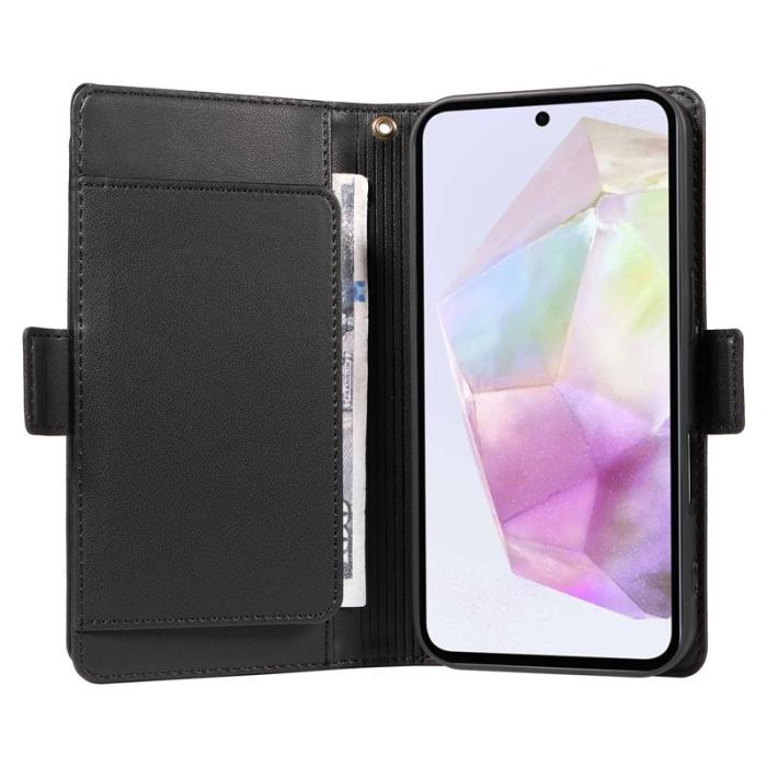 OEM - Samsung Galaxy A35 5G Skal PU Läder Ställ - Svart