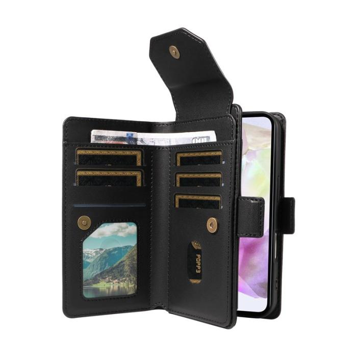 OEM - Samsung Galaxy A35 5G Skal PU Läder Ställ - Svart