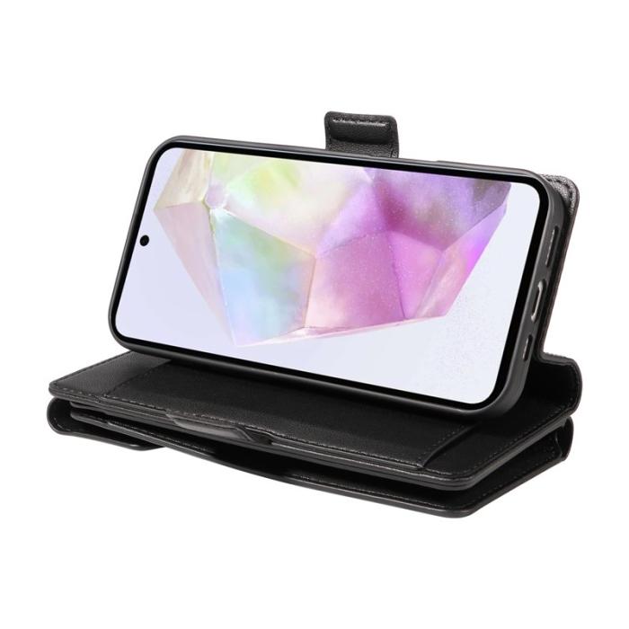 OEM - Samsung Galaxy A35 5G Skal PU Läder Ställ - Svart