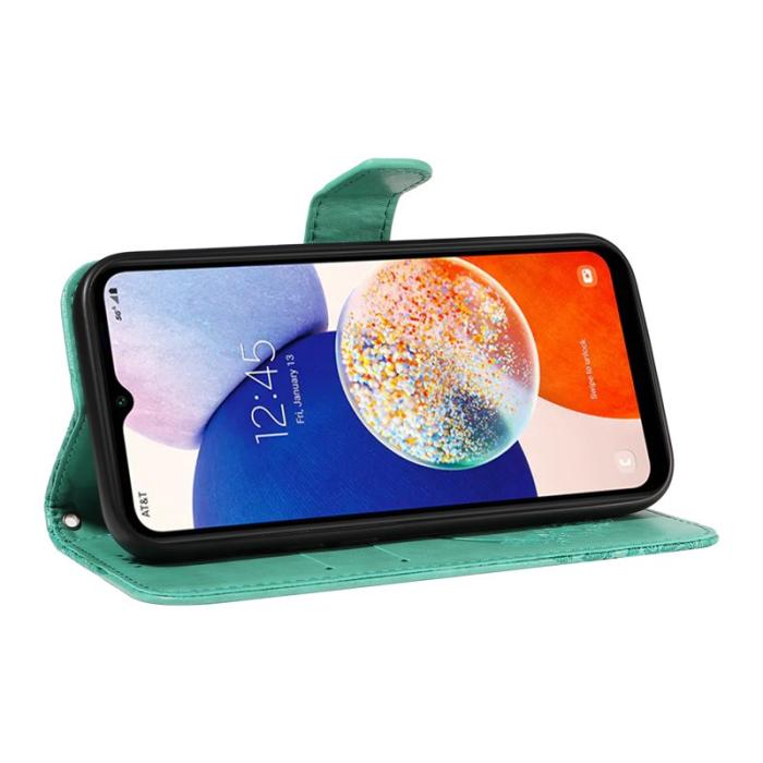 OEM - Samsung Galaxy A35 5G Skal PU Läder Stötsäker Flip - Grön