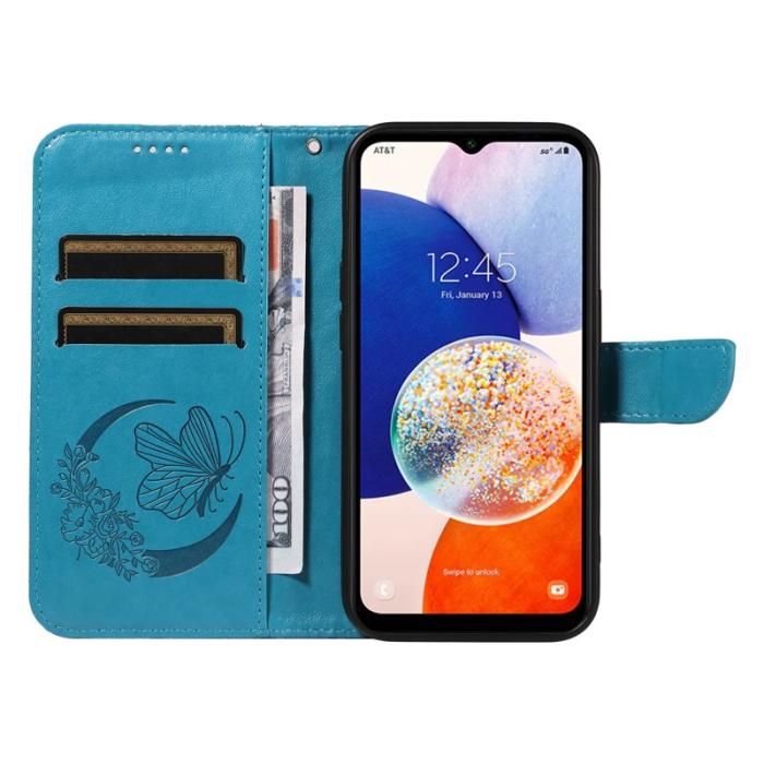 OEM - Samsung Galaxy A35 5G Skal PU Läder Stöttålig Flip - Blå