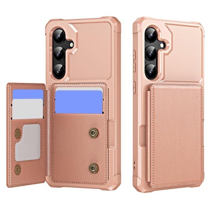 OEM - Samsung Galaxy A35 5G Skal PU Läder + TPU Förstärkt Hörn - Roséguld