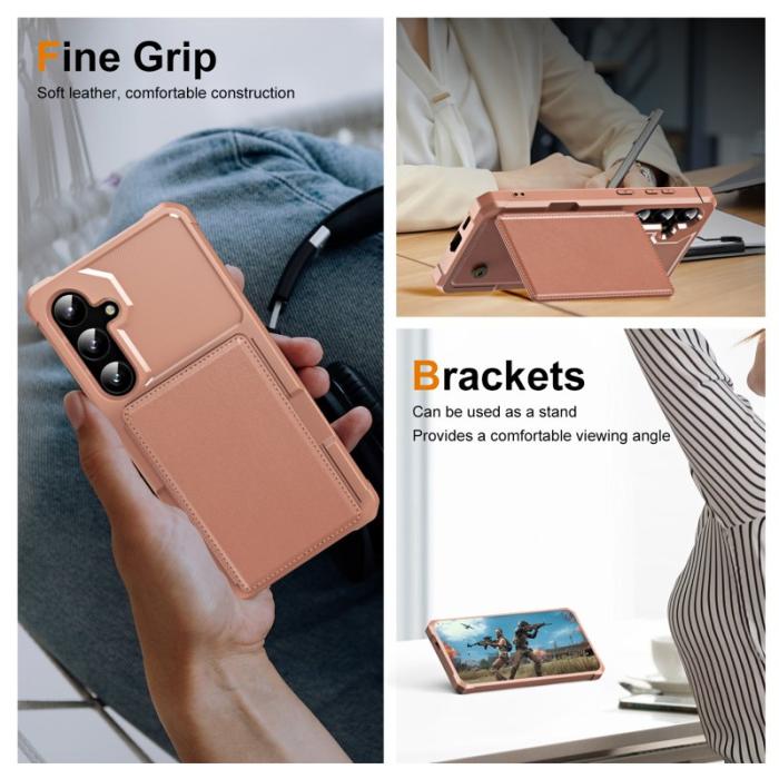 OEM - Samsung Galaxy A35 5G Skal PU Läder + TPU Förstärkt Hörn - Roséguld