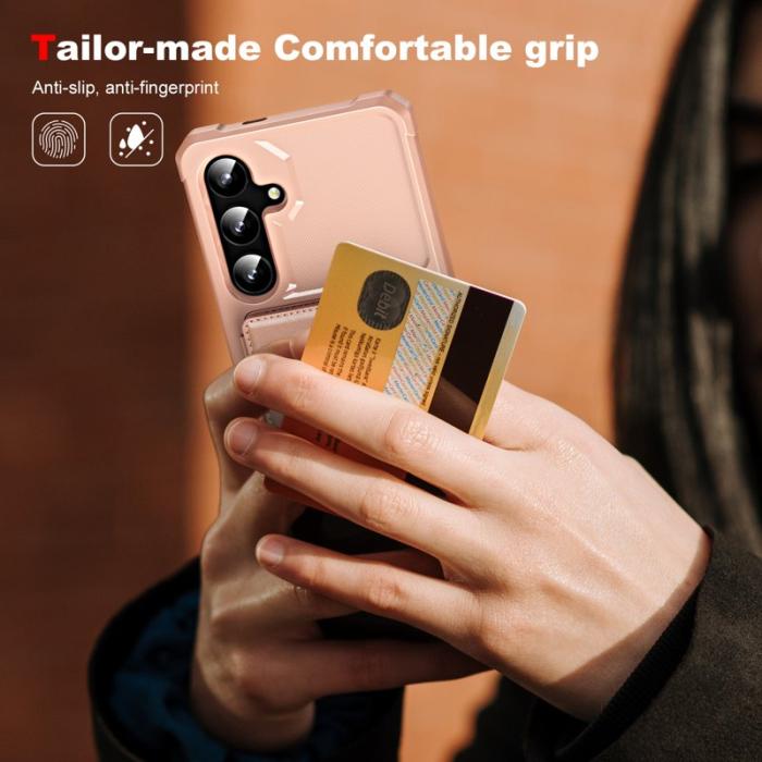 OEM - Samsung Galaxy A35 5G Skal PU Läder + TPU Förstärkt Hörn - Roséguld