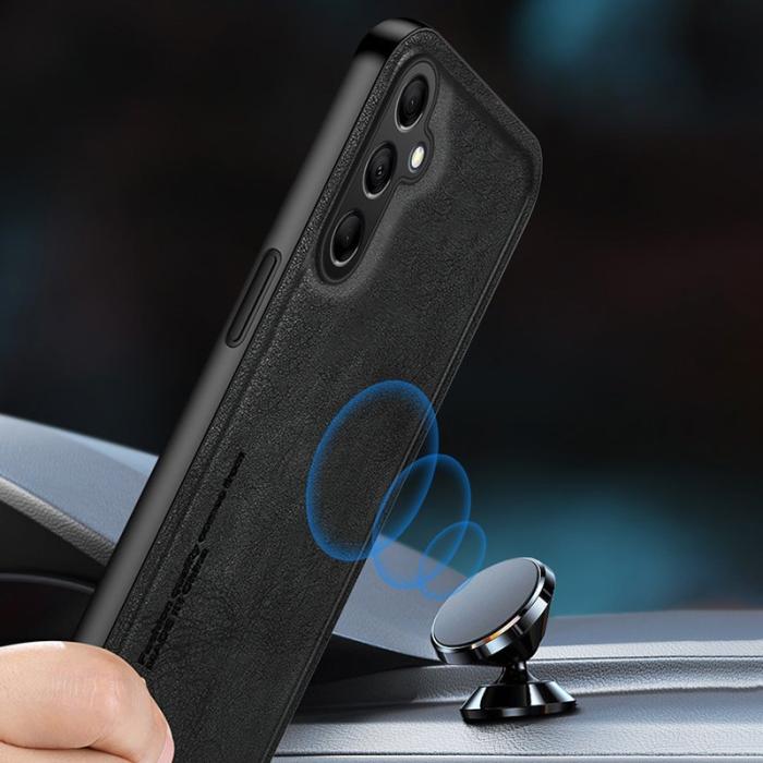 OEM - Samsung Galaxy A35 5G Skal PU Läder + TPU Skydd - Brun