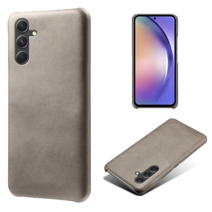OEM - Samsung Galaxy A35 5G Skal PU Läder+PC Kalvtextur - Ljusgrå