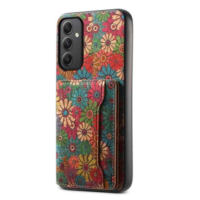 OEM - Samsung Galaxy A35 5G Skal PU+TPU+PC Blommönster - Grön