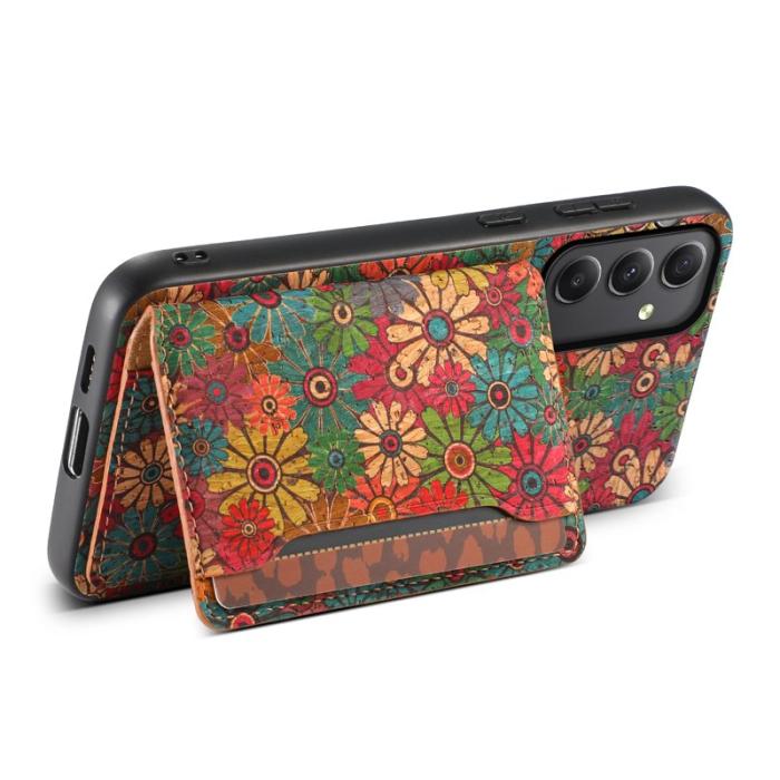 OEM - Samsung Galaxy A35 5G Skal PU+TPU+PC Blommönster - Grön