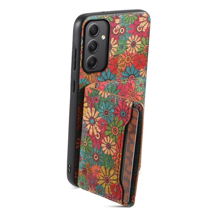 OEM - Samsung Galaxy A35 5G Skal PU+TPU+PC Blommönster - Grön