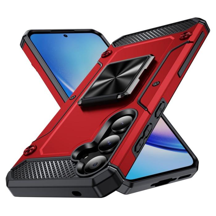 OEM - Samsung Galaxy A35 5G Skal Rotera Ställ PC+TPU Skydd - Röd