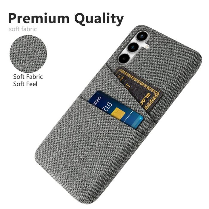 OEM - Samsung Galaxy A35 5G Skal Slim-Fit Plast + Tyg - Grå